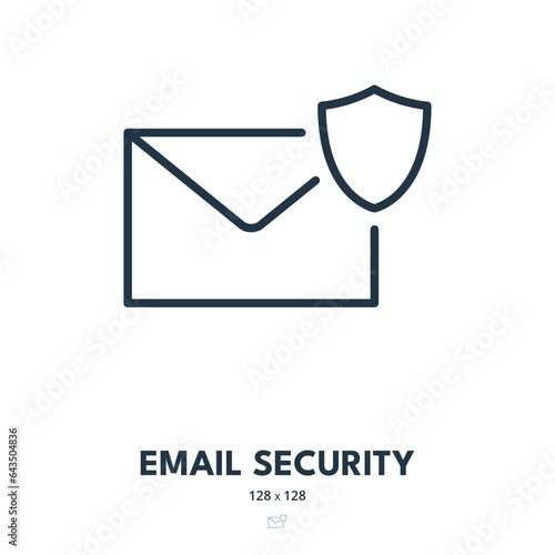 Email Security Icon Icon. Privacy, Protection, Communication. Editable Stroke. Simple Vector Icon
