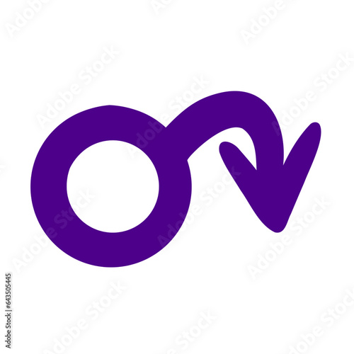 Impotence, flaccid soft penis. Erectile dysfunction, prostatitis. Infertility, pills for potency. Male mars symbol. Vector illustration isolated on white background. 