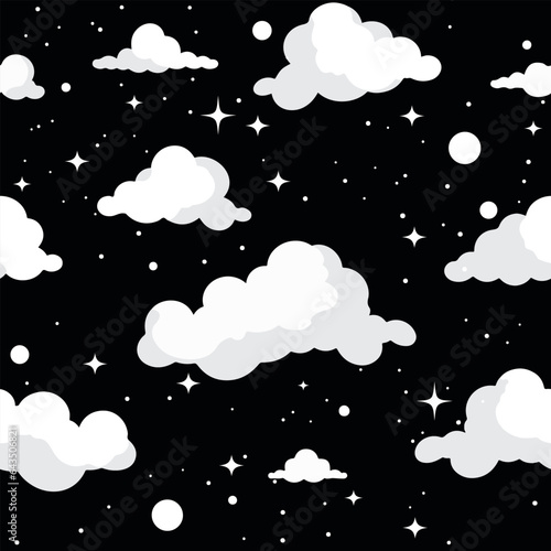Vector Pattern of a Dark Night Sky