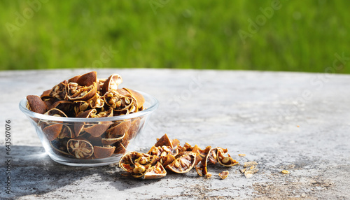 Dried trifoliate orange, food ingredients photo