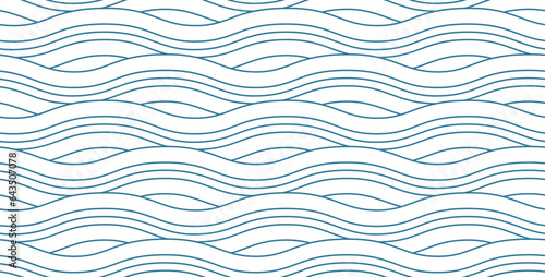 Seamless pattern with blue waves