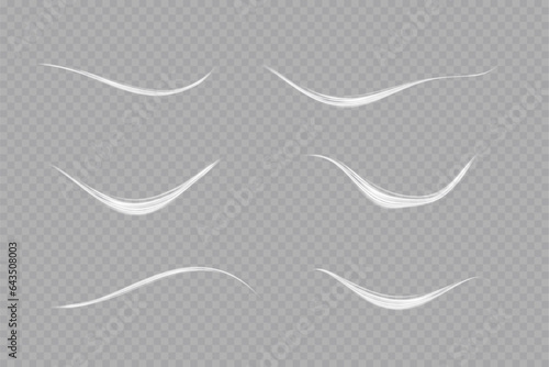 Abstract motion effect with the speed of light.White neon glow effect. Magic shiny line.
