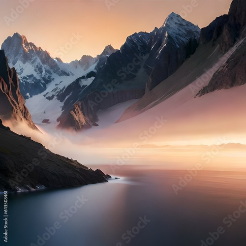 a beautifull mountains 3d rendering