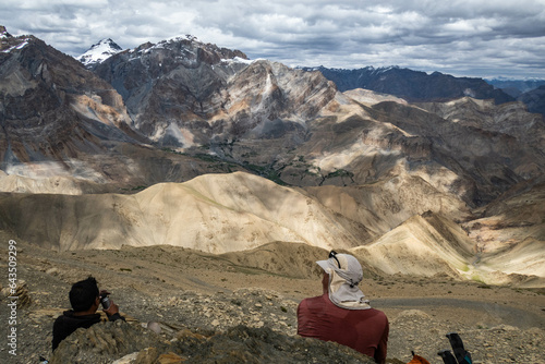 High desert scenery trekking to Zanskar, Ladakh, India photo