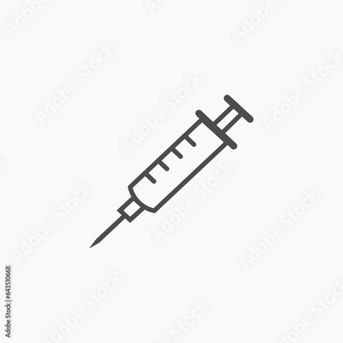 Syringe Injection icon vector. Medical syringe needle symbol