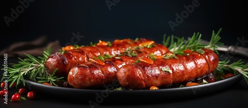 Smoky sausages with herbs a...