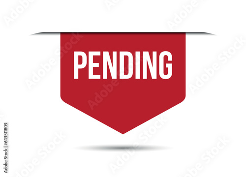 pending red banner design vector illustration