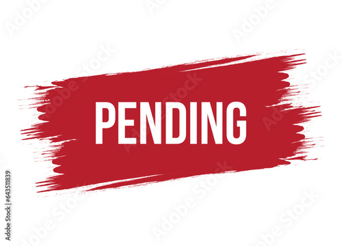 Canvas-taulu Brush style pending red vector banner illustration isolated on white background