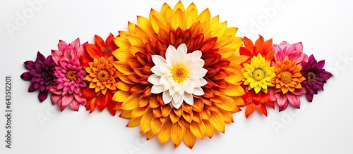 Diwali Flower Rangoli on wh...