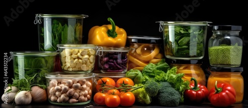 Vegetables in plastic conta...
