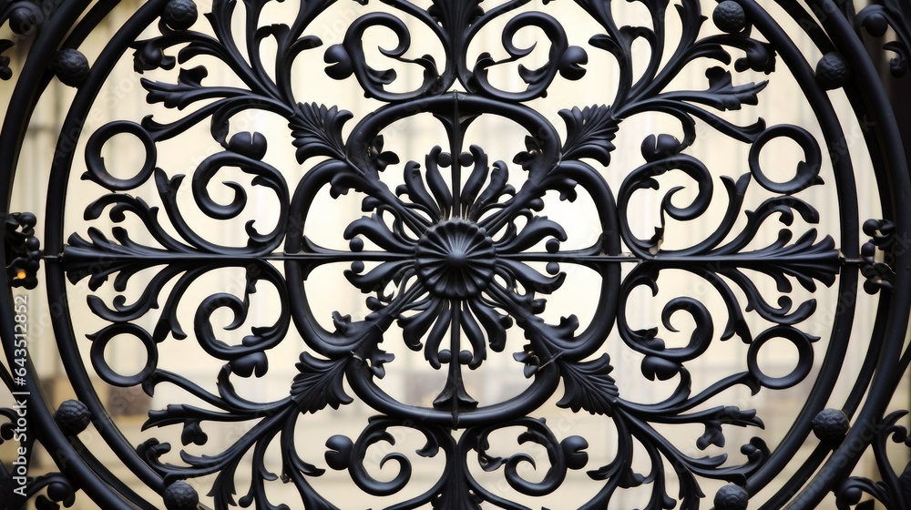 The intricate patterns of a wrought iron gate

