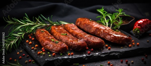 Smoky sausages with herbs a...