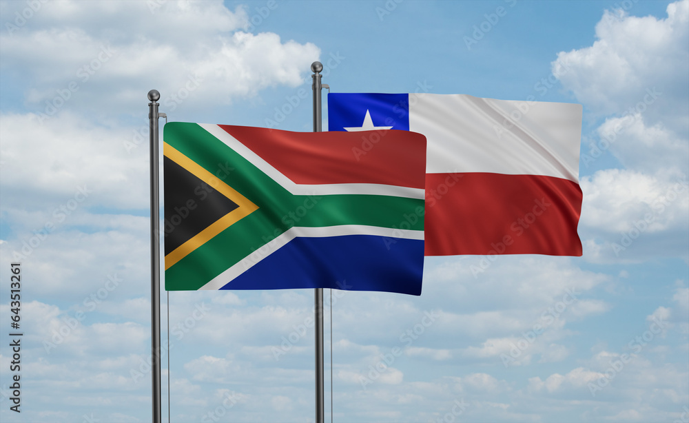 Chile and South Africa flag Chile and South Africa flag