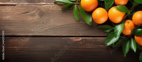 Mandarins on a wooden backdrop freshly harvested