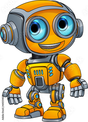 A robot cartoon cute fun alien mascot character man illustrations