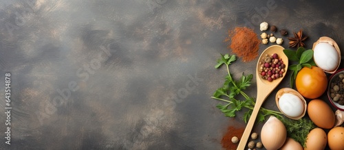 Wooden spoon and ingredient...