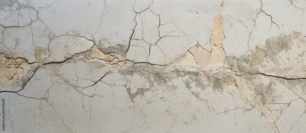 Obraz premium Cracked texture and abundant fungus on concrete