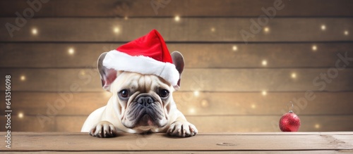 French bulldog with Santa h...