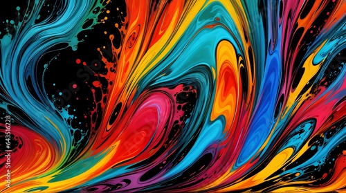 colorful abstract background on black background