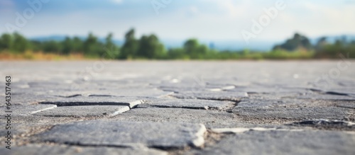 Gray rural country road wit...