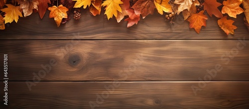 Autumn themed wooden backgr...