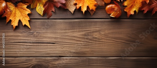 Autumn themed wooden backgr...