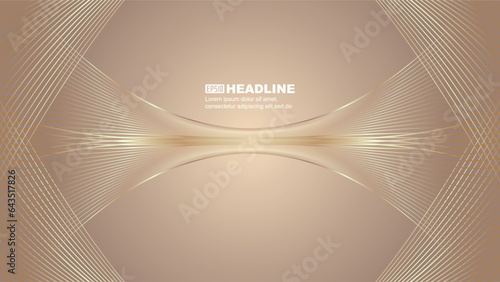 The golden lines have a technological sense of spatial poster background