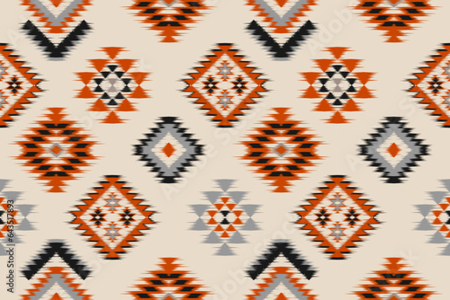 Fabric beautiful ikat pattern art. Ethnic ikat seamless pattern in tribal. American, Mexican style. Design for background, wallpaper, illustration, clothing, carpet, textile, batik, embroidery.
