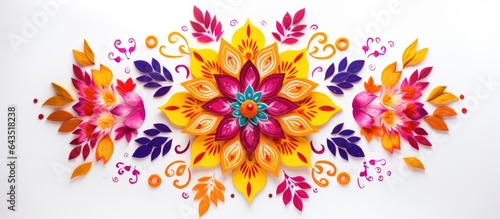 Diwali Flower Rangoli on wh...