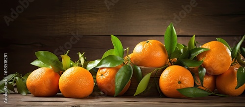 Mandarins on a wooden backd...