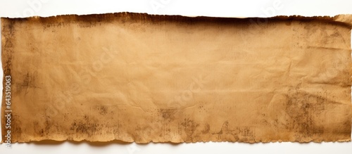 Aged sheet on white backdrop