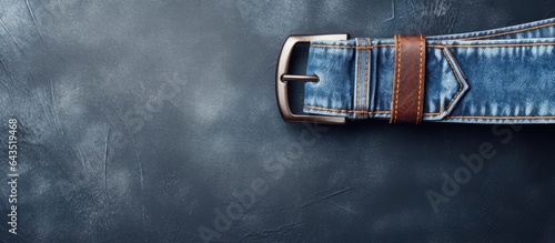 Blue jeans with a leather b...