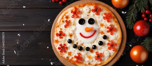 Christmas themed pizza with...