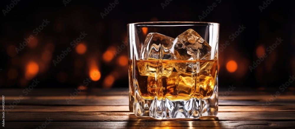 Scotch whiskey with ice Scotch whiskey with ice