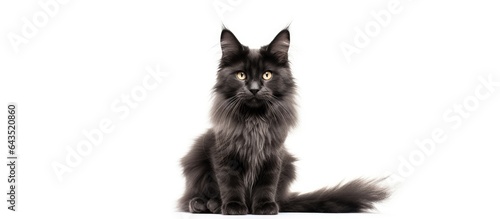 Curious Maine Coon kitten s...