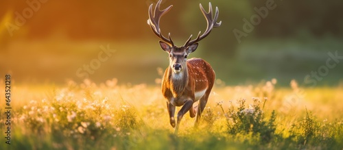 Buck with large antlers app...