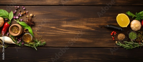 Various herbs spices and ol...