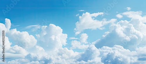 Copy space with light blue sky and white clouds background
