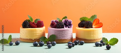 Heart shaped cheesecakes wi...