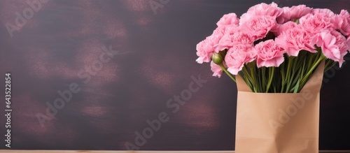 Pink carnation flowers in a...
