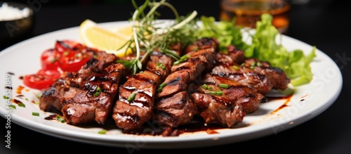 Grilled meat casual gatherings and delicious food on a plate