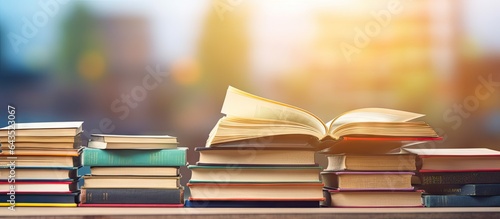 A pile of books with an ope...