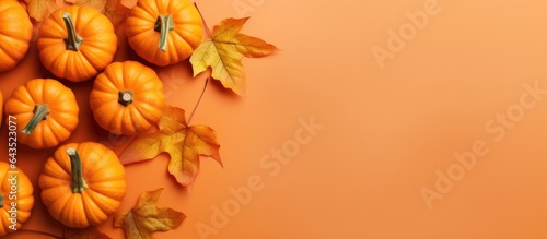 Top view of orange pumpkins...
