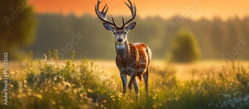 Buck with large antlers app...