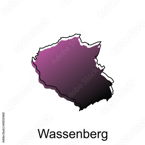 Map City of Wassenberg, World Map International vector template with outline illustration design photo