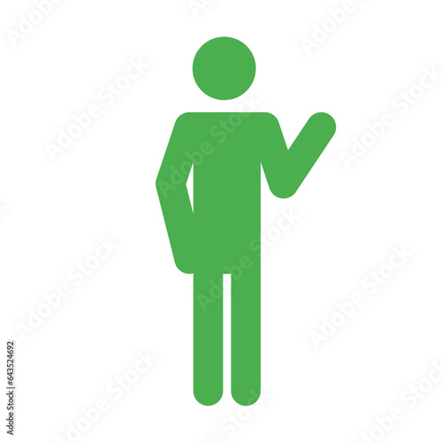 green color figure icon with explain gesture