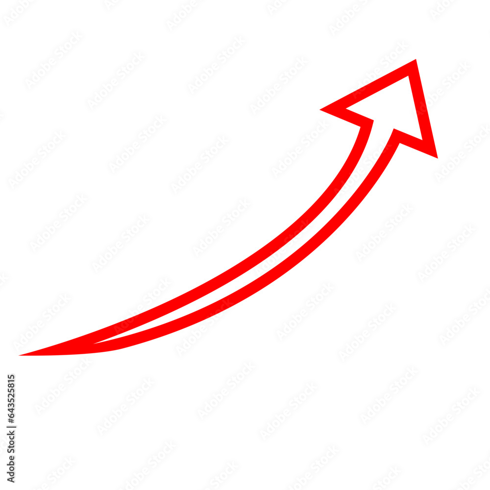 Red Lined Arrows for direction Icon. Arrow vector flat symbol on white background. Isolated line arrow illustration for app, web, social media and banner. Red Lined Arrows for direction Icon. Arrow vector flat symbol on white background. Isolated line arrow illustration for app, web, social media and banner.