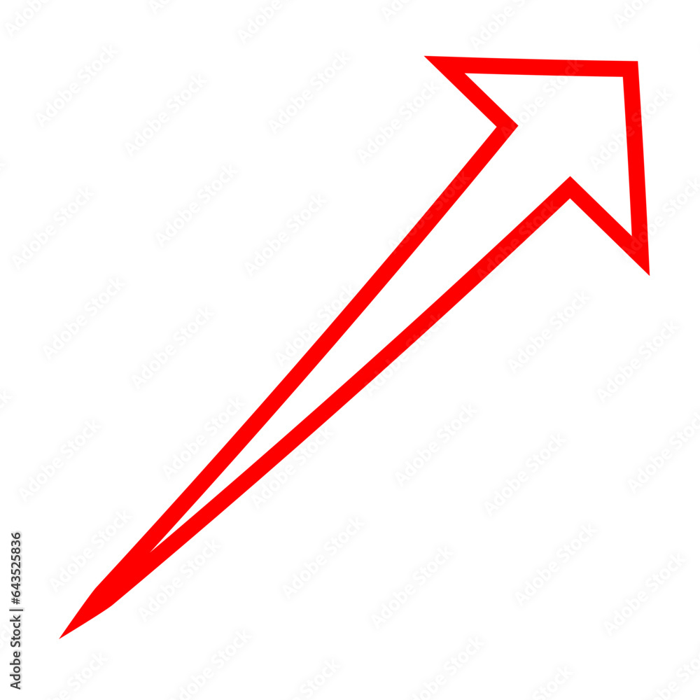 Red Lined Arrows for direction Icon. Arrow vector flat symbol on white background. Isolated line arrow illustration for app, web, social media and banner. Red Lined Arrows for direction Icon. Arrow vector flat symbol on white background. Isolated line arrow illustration for app, web, social media and banner.