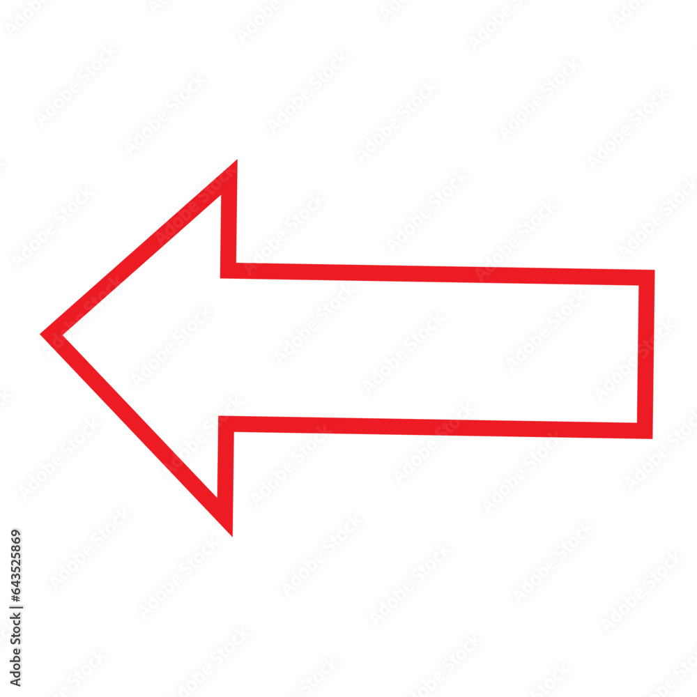 Red Lined Arrows for direction Icon. Arrow vector flat symbol on white background. Isolated line arrow illustration for app, web, social media and banner. Red Lined Arrows for direction Icon. Arrow vector flat symbol on white background. Isolated line arrow illustration for app, web, social media and banner.