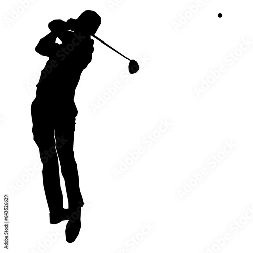 silhouette of golfer